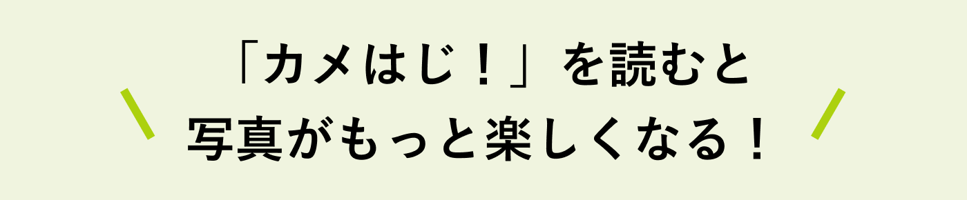 「カメはじ！」を読むと写真がもっと楽しくなる！
