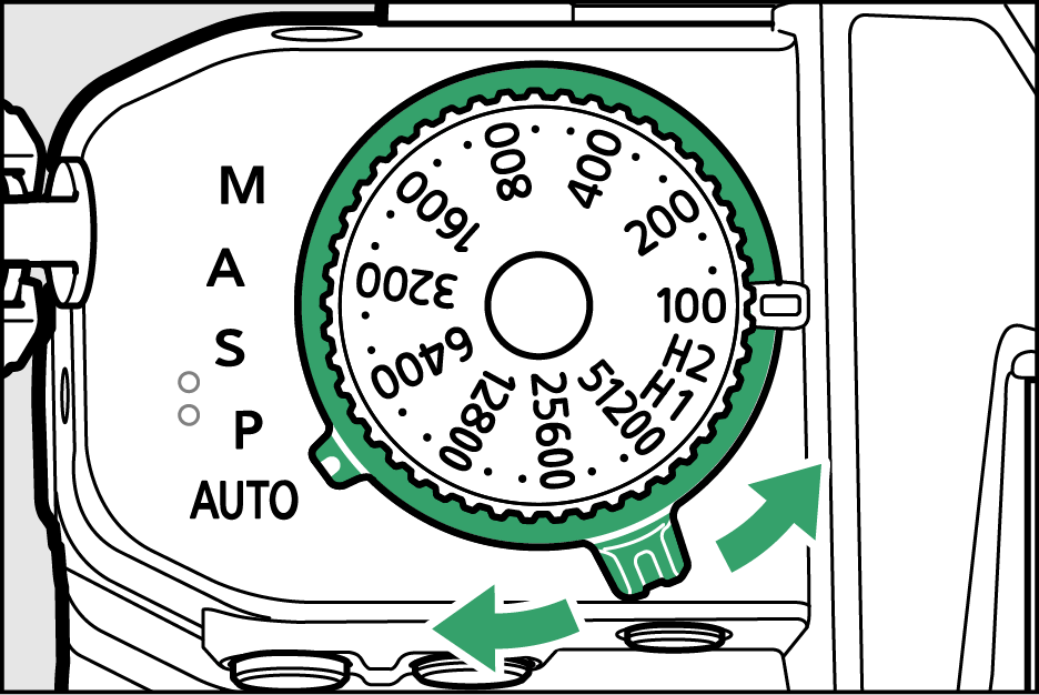 撮影モード切り換えレバーの図