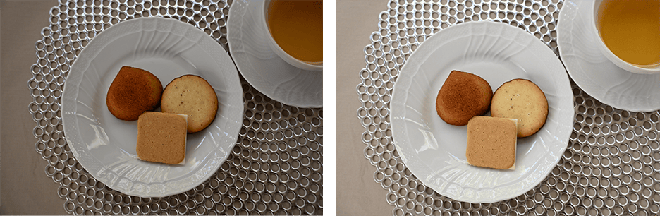 AUTOとPモードの比較写真