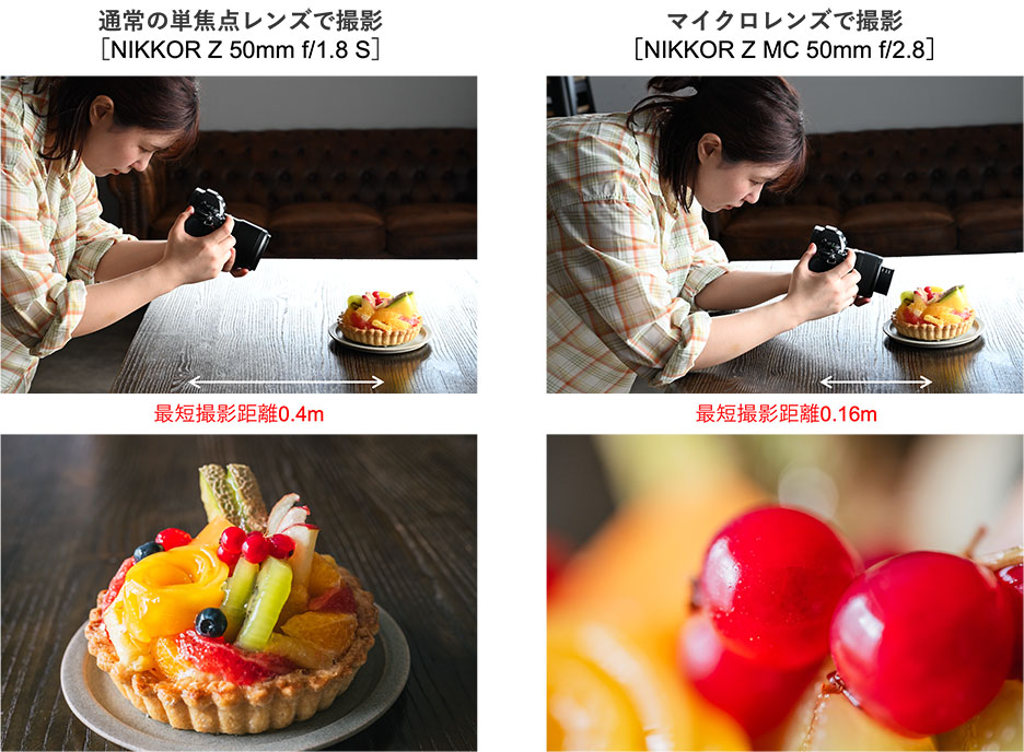 マイクロレンズは被写体に近づいて大きく写せる
