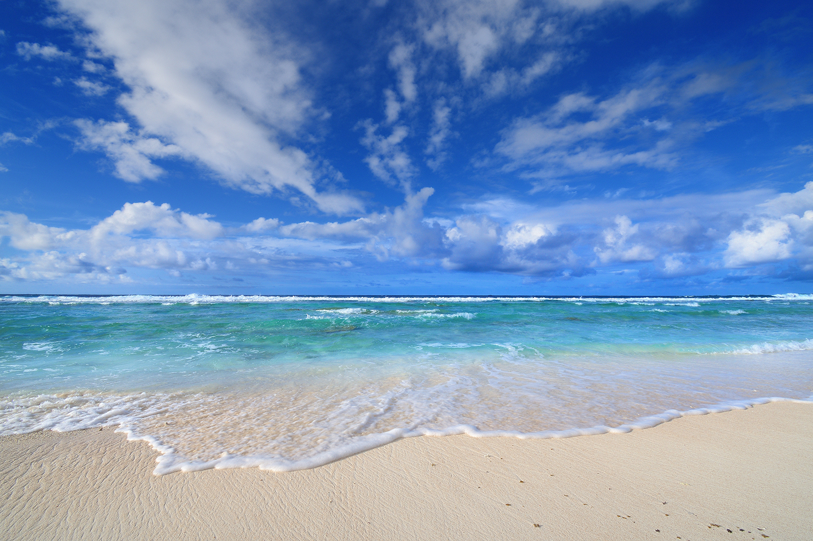 広角で切り取る浜辺