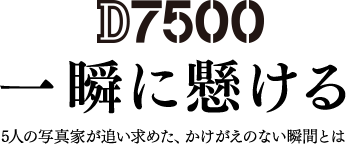 D7500 一瞬に懸ける 5人の写真家が追い求めた、かけがえのない瞬間とは