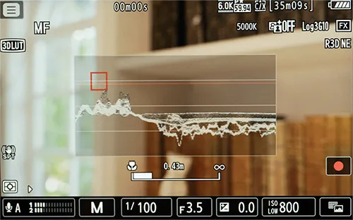ウェーブフォームモニターでの露出確認 ISO800 1