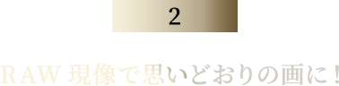RAW現像で思いどおりの画に！