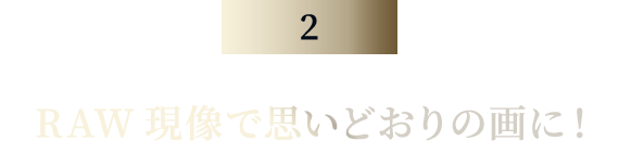 RAW現像で思いどおりの画に！