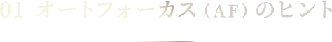 01 オートフォーカス（AF）のヒント