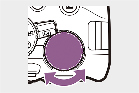 コマンドダイヤルを回して絞り値を変更する