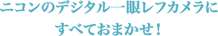 ニコンのデジタル一眼レフカメラにすべておまかせ！