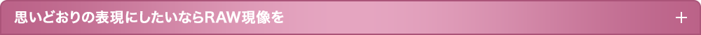思いどおりの表現にしたいならRAW現像を