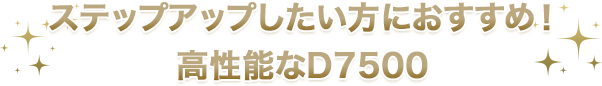 ステップアップしたい方におすすめ!高性能なD7500