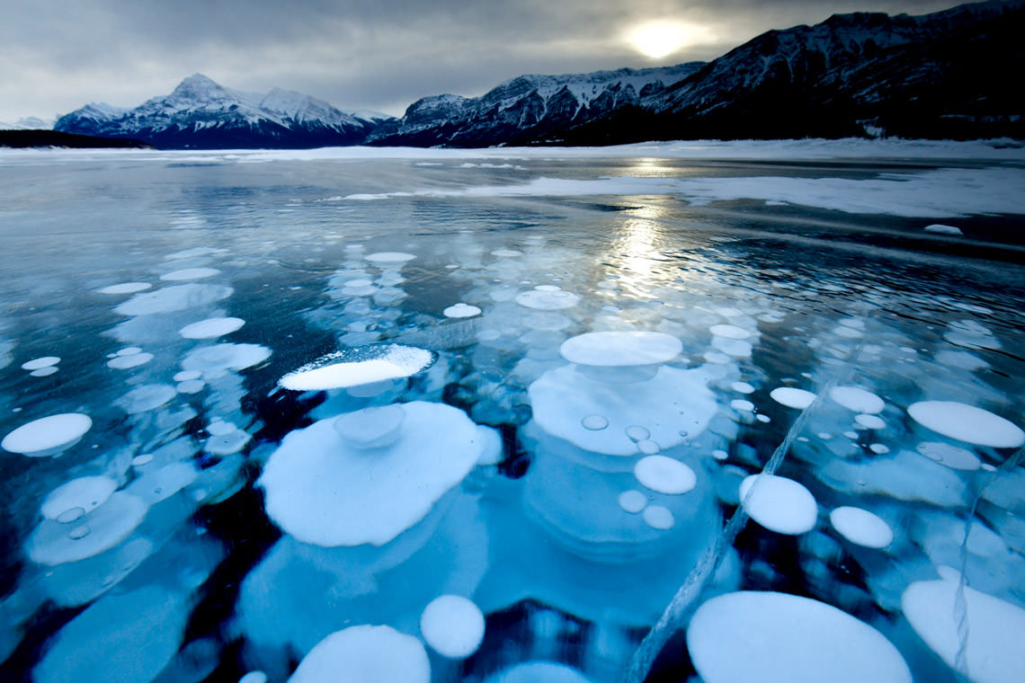 アブラハム湖の夕景
