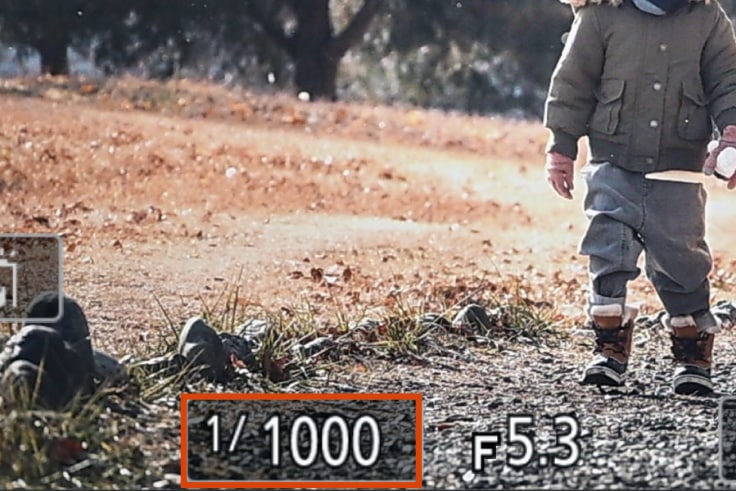 シャッター速度設定画面