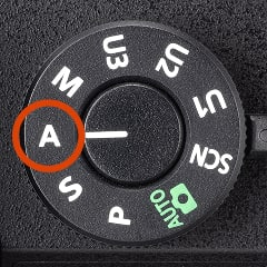 Aモードのダイヤル設定