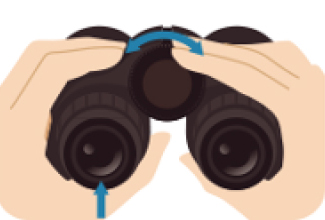 左目のピントを合わせる操作イメージ