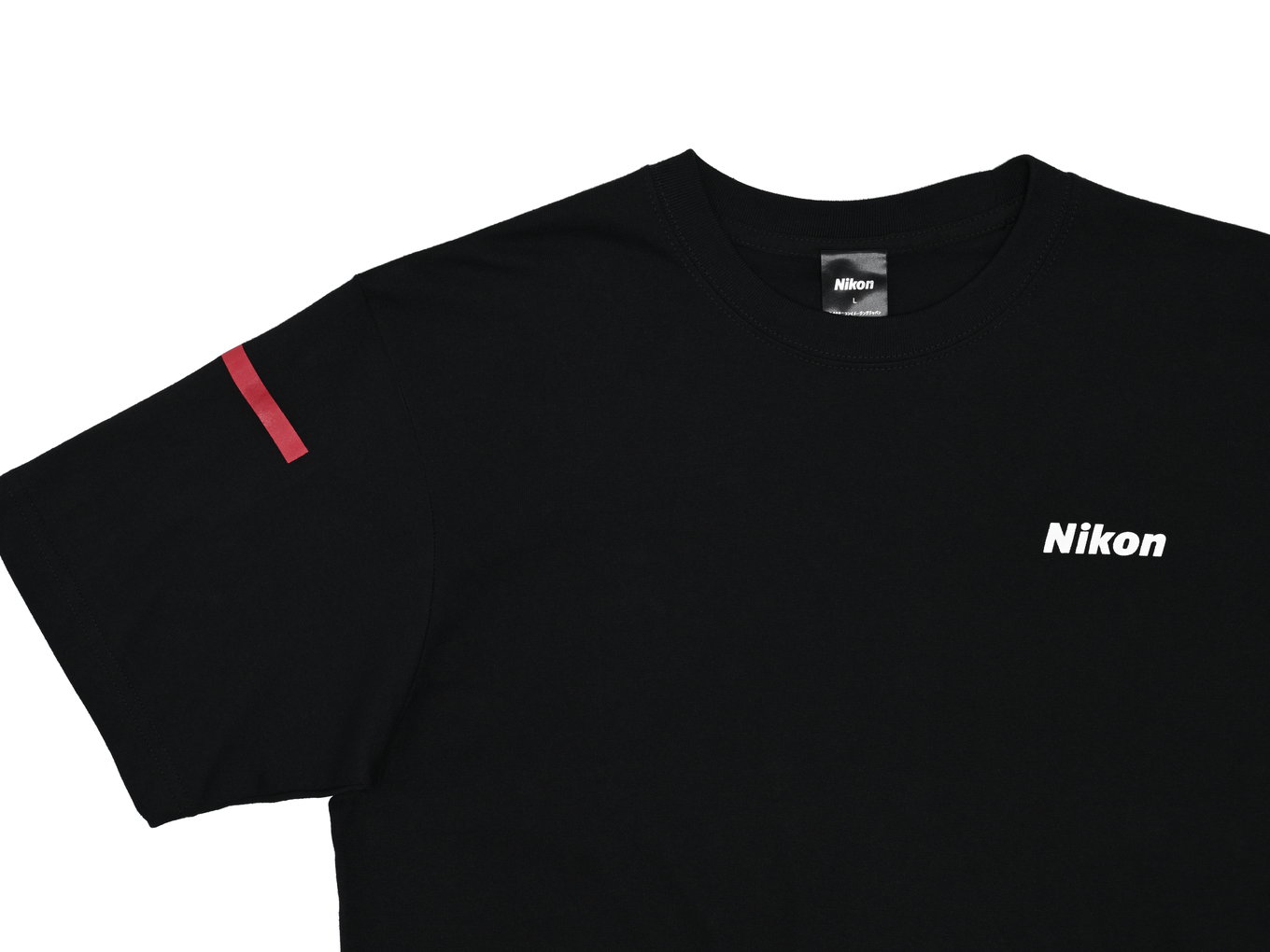 ニコン Tシャツ ブラック×レッド XL