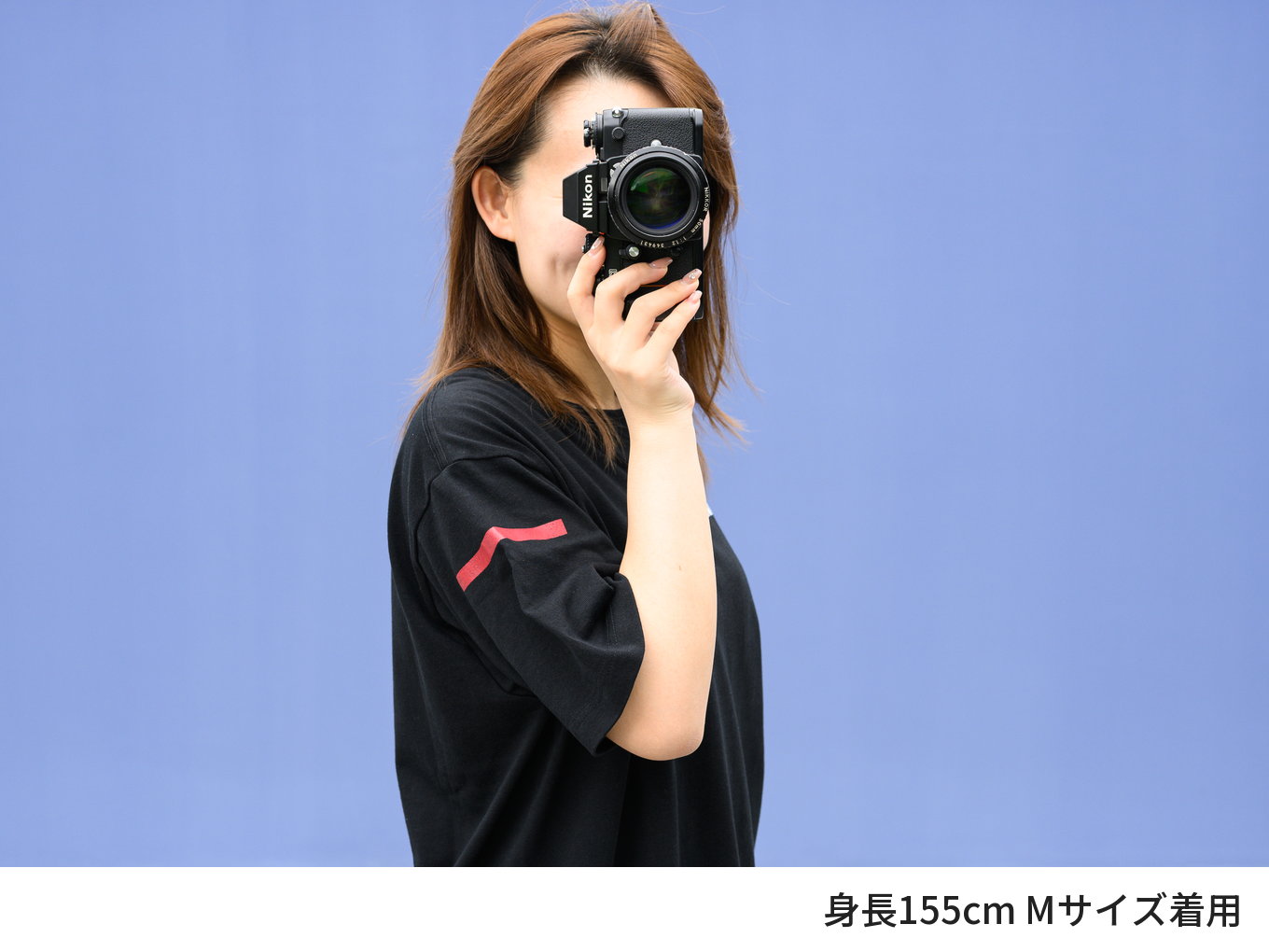 ニコン Tシャツ ブラック×レッド XL