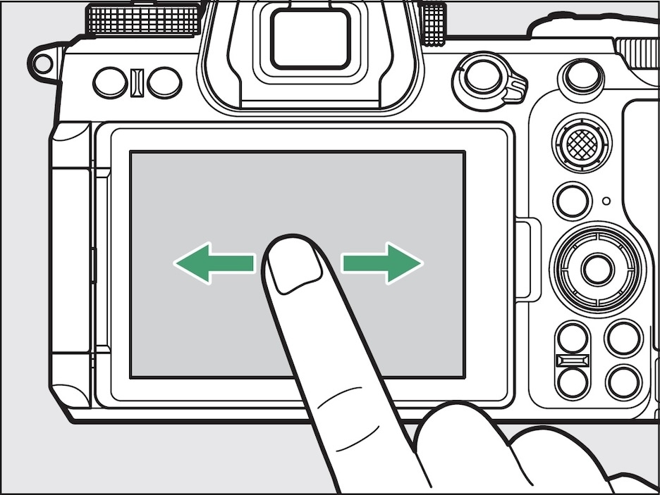 画面を左右にフリックする図