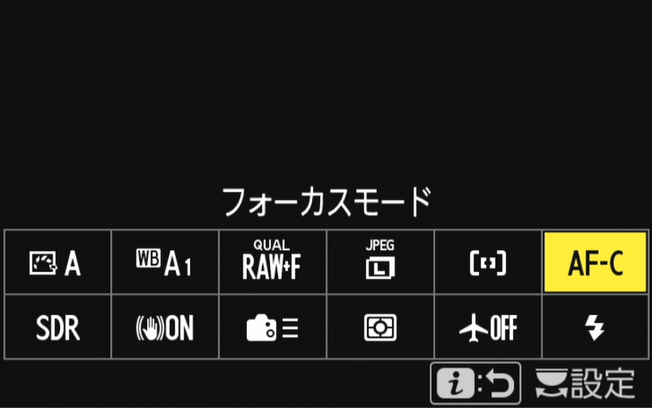 カメラのインフォ画面