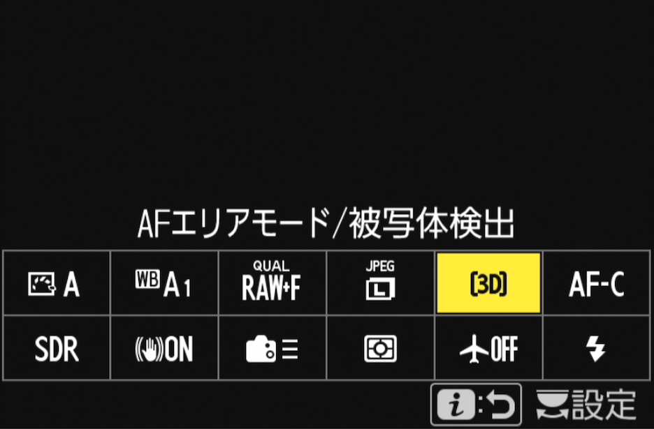 カメラのインフォ画面