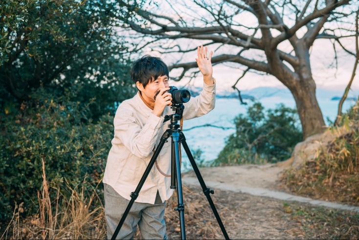 三脚に固定した撮影例