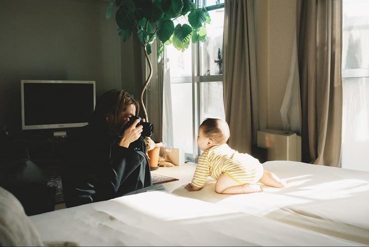 自然光を活かして赤ちゃんの撮影例