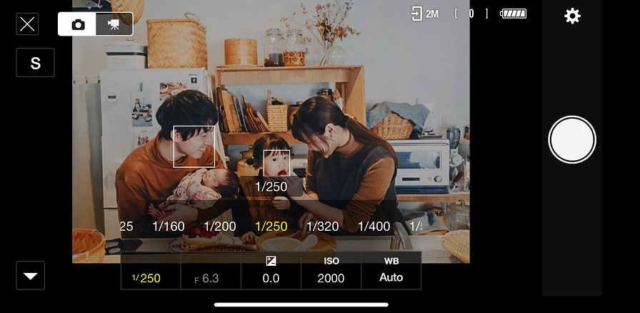 SnapBridgeのリモート撮影画面